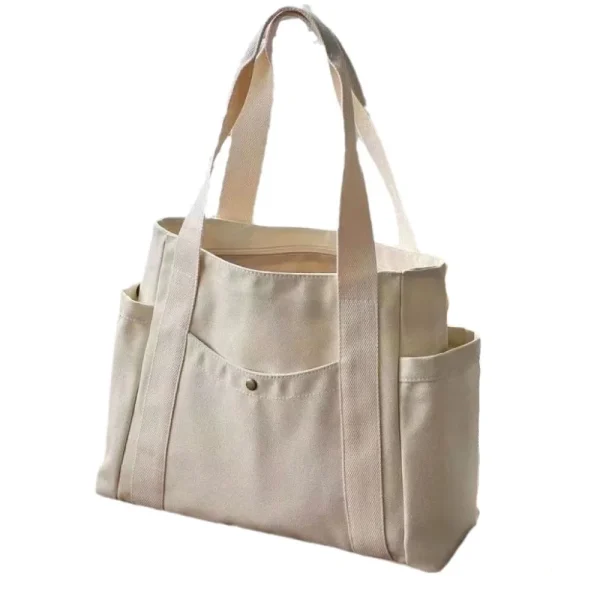 Large Capacity Canvas Tote Bags for Work Commuting Carrying Bag College Style Student Outfit Book Shoulder Bag Shopping Bag - Image 5