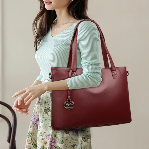 High Quality Soft Leather Shoulder Bags Luxury Handbag Women Bag Designer  Fashion Female High-capacity Tote Messenger Handbags - Image 2