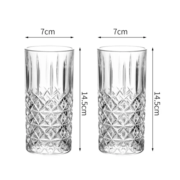 2pcs Set Diamond Painting Wine Glass Juice Whiskey Transparent Cocktail Drinking Glasses Household Drinkware Party Wedding Gifts