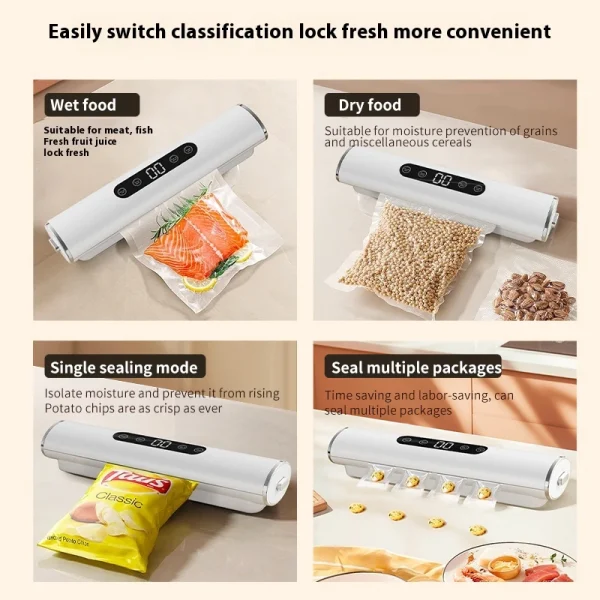 For Food Vacuumor Professional  Vacuum Sealer Machine for Products Kitchen Sealing Machine Cuisine Packaging Plastic Bag Sealant - Image 6