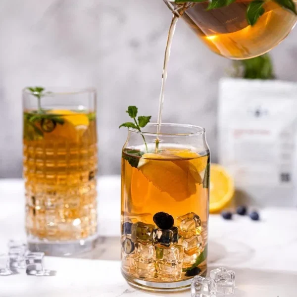Drinking Glasses Set of 10 - Can Shaped Glass Cups, 16oz Iced Tea/Coffee Glasses, Hurricane Tumbler Glass - Image 5