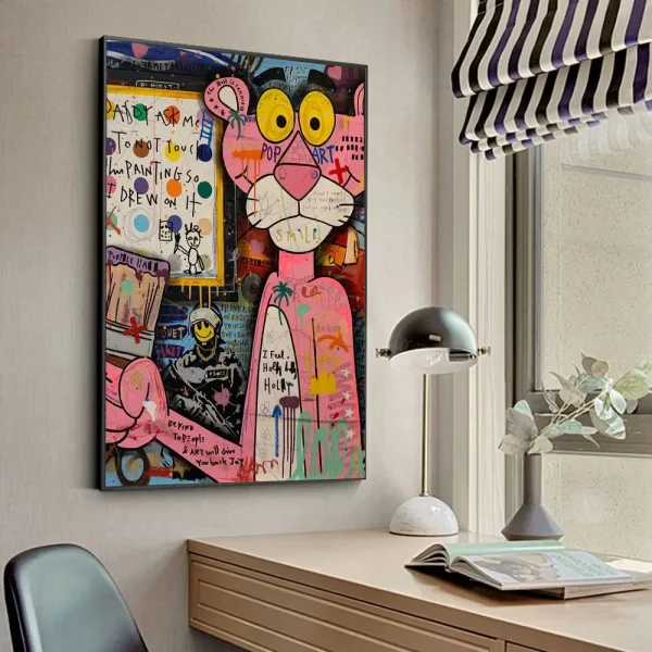 1pc Graffiti Wall Poster Stickers Art Wall Murals Decor Game Room Decor Gifts Kawaii HD Painting Cat Cars - Image 7