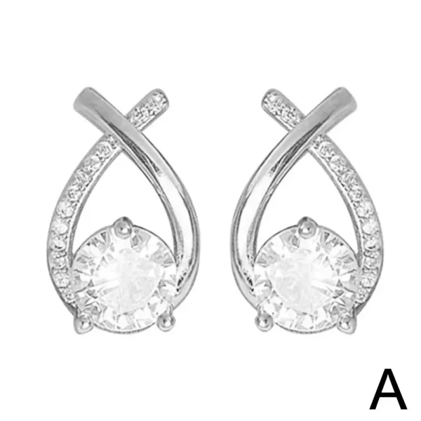Fashion Cross Stud Earrings For Women Girls Korean Style Elegant Crystal Jewelry Ear Rings Fishtail Lady Earrings Gifts - Image 8