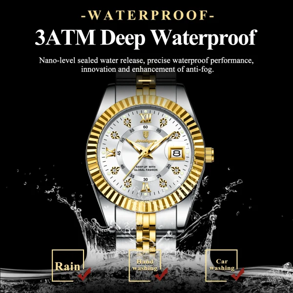 POEDAGAR Luxury Elegant Watch for Women Waterproof Luminous Date Ladies Watch Stainless Steel Quartz Women's Watches Girl Reloj - Image 3