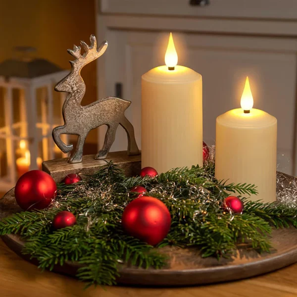 FPOO Rechargeable Led Candle By usb Remote Waterproof Pillar Candles for Wedding Camping Electric Flickering Flame Candle Light - Image 3