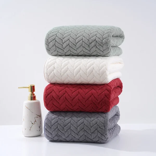 Solid Color Towel Set of 4pcs, Ultra Soft   Highly Absorbent, 4 Color Options, Perfect for Bathroom, Kitchen, and Daily Home Use - Image 3