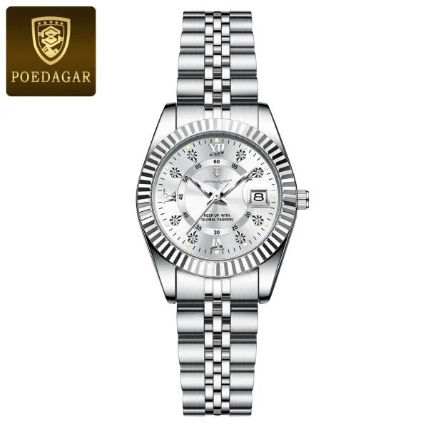 POEDAGAR Luxury Elegant Watch for Women Waterproof Luminous Date Ladies Watch Stainless Steel Quartz Women's Watches Girl Reloj - Image 8