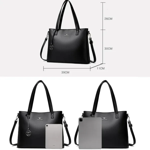 High Quality Soft Leather Shoulder Bags Luxury Handbag Women Bag Designer  Fashion Female High-capacity Tote Messenger Handbags - Image 4