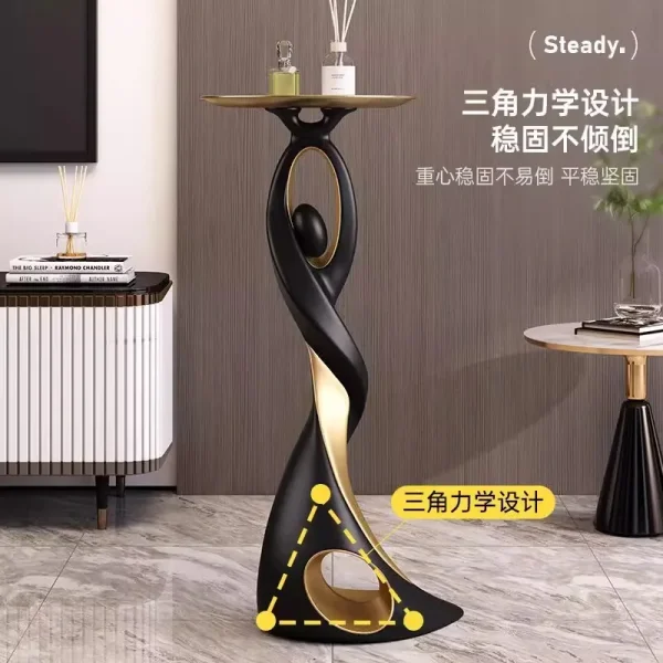 Large modern luxury elegant solid wood console table creative floor home porch living room ornament hall decorative metal - Image 3