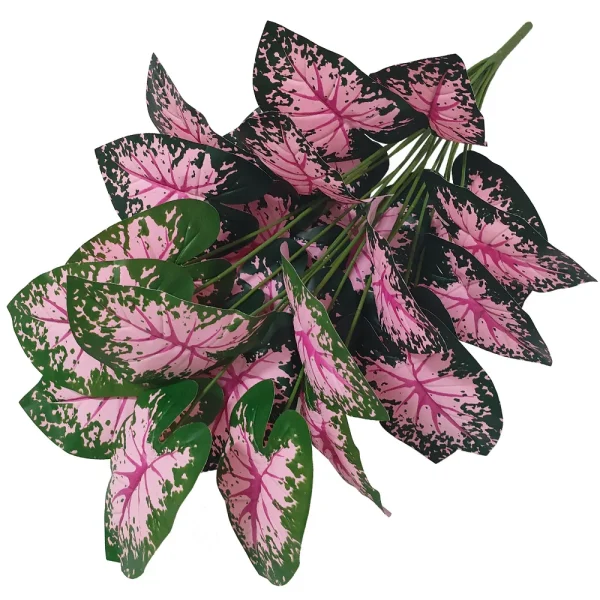 Pink Leaf Potted Plants Fake Artificial Plants Decoration Artificial Flower Simulation Ornament For Home Decor Party Wedding Dec - Image 3