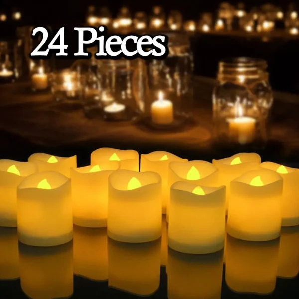 12/24Pcs Flameless LED Candle Battery Operated Flickering Candle For Home Christmas Party Wedding Decoration Tealight Candles - Image 16