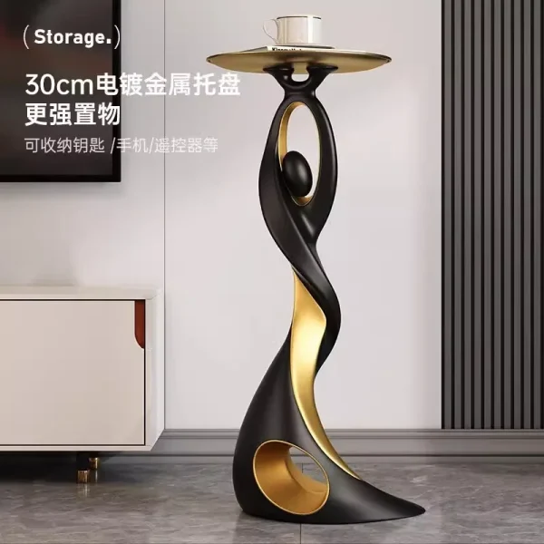 Large modern luxury elegant solid wood console table creative floor home porch living room ornament hall decorative metal - Image 4