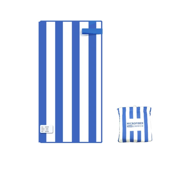 Microfiber Beach Towel Quick Drying Stripe Towel With Portable Bag, Thin and Lightweight Absorbent Towels Perfect Sports & Trave - Image 8