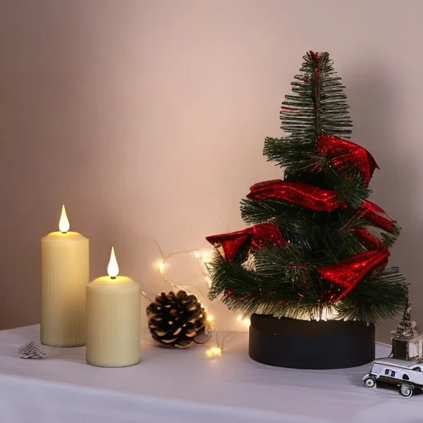 FPOO Rechargeable Led Candle By usb Remote Waterproof Pillar Candles for Wedding Camping Electric Flickering Flame Candle Light - Image 2