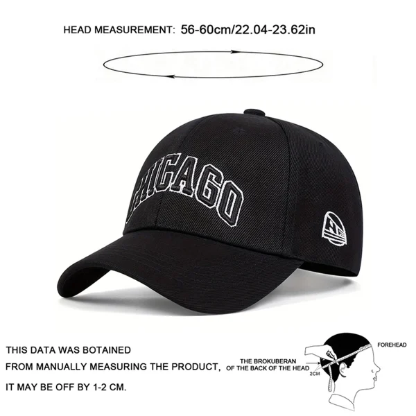 Unisex CHICAGO Letter Embroidery Baseball Caps Spring Autumn Outdoor Adjustable Casual Hats Dad Hat Sunscreen Hat - Image 6
