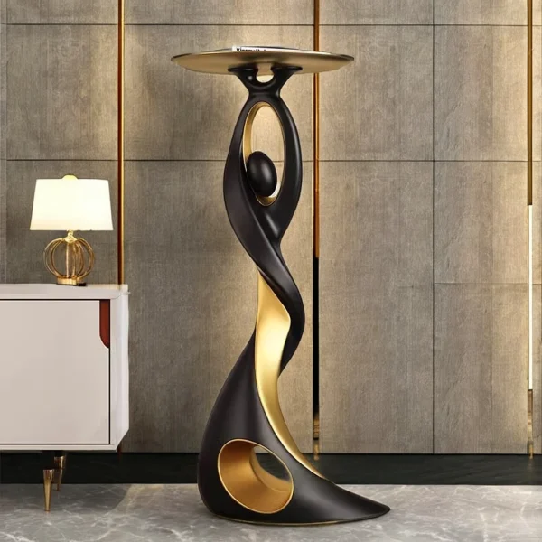 Large modern luxury elegant solid wood console table creative floor home porch living room ornament hall decorative metal