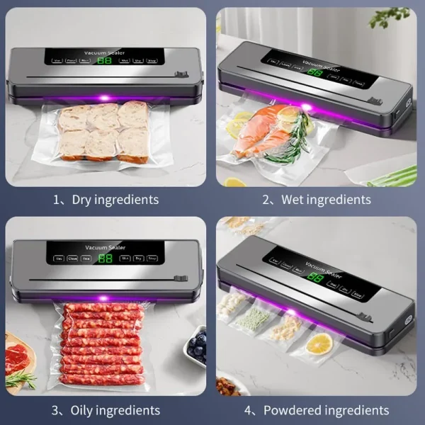 Electric Vacuum Sealer Machine Dry/Wet Food Packaging Vacuum Sealing Bags Food Storage Vacuum Packaging Machine For Kitchen Home - Image 4