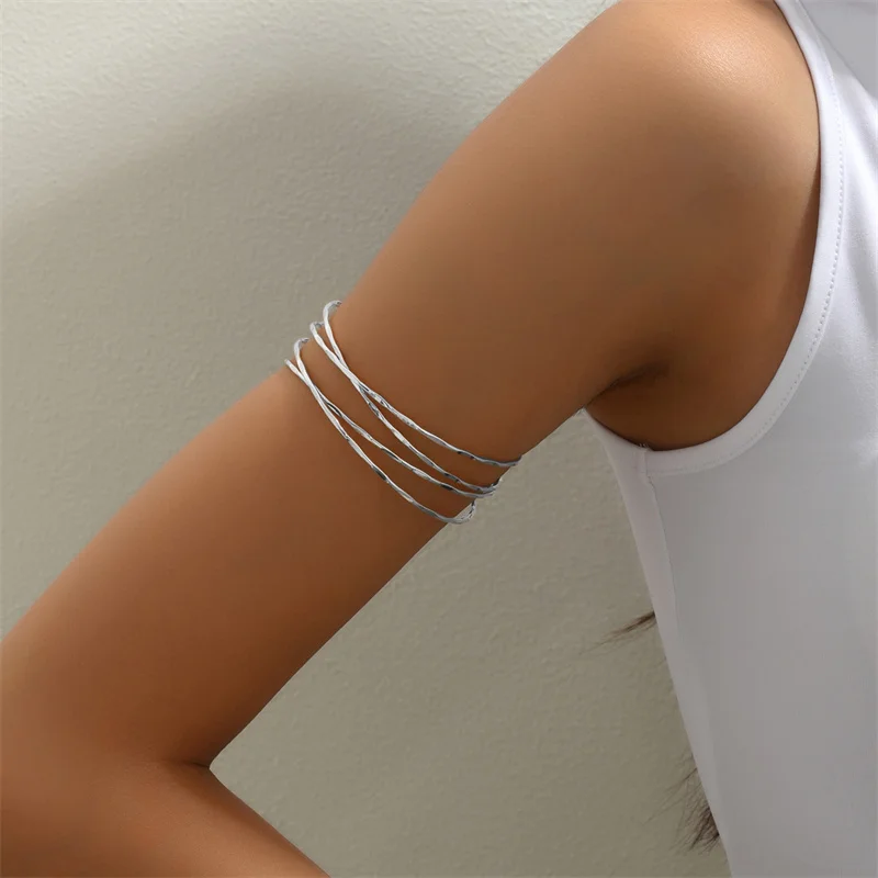Multilayer Gold Color Cuff Bracelet For Women Punk Style Metal Bracelet Minist Design Ins Daily Wear Party Jewelry - Image 4